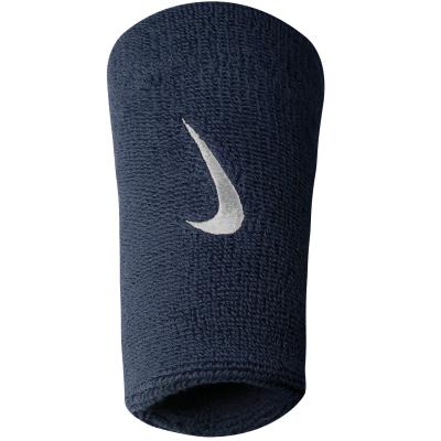 NIKE  Swoosh Doublewide Poignet Pack De 2 Unit&eacute;s-bleu Fonc&eacute;,blanc