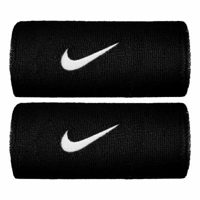 NIKE  Swoosh Doublewide Poignet Pack De 2 Unit&eacute;s-noir,blanc