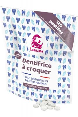 LAMAZUNA  Dentifrice &agrave; Croquer Menthe Ultra-Fra&icirc;che Bio 120 Pastilles