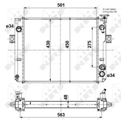 NRF Radiateur, refroidissement du moteur  52296A