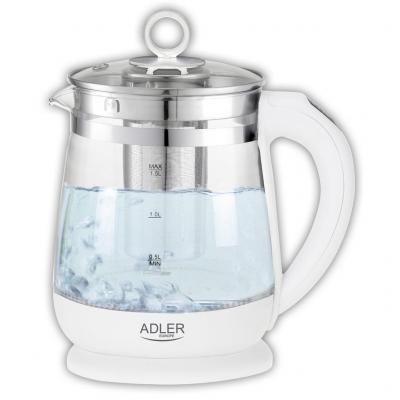 ADLER Bouilloire electrique capacit&eacute; 1,51L - AD 1299 - 2200W - Panier d'infusion amovible - Protection automatique