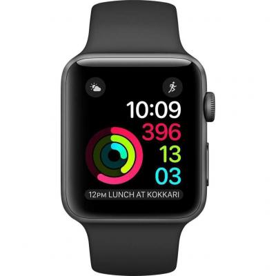 Apple Watch (Series 2) GPS 42 mm - Aluminium Gris sid&eacute;ral - Noir