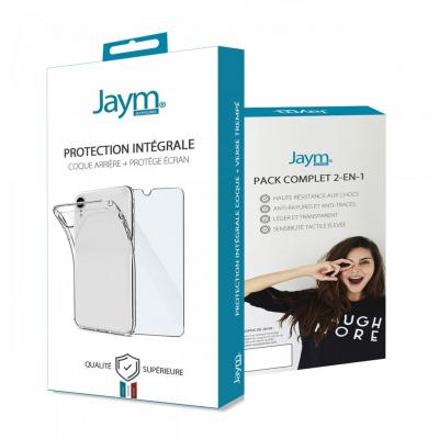JAYM  - Pack Int&eacute;gral Coque + Verre pour Samsung Galaxy S22 - Coque Souple Transparente et R&eacute;sistante + Verre de protection renforc&eacute; - Plat 2.5D - Neuf