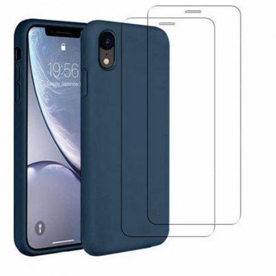 EVETANE Coque pour Iphone Xr antichoc bleu marine + 2 vitres []