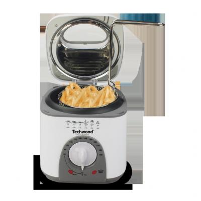 TECHWOOD Fondue/Friteuse 1 L -  TFF-81 - Puissance 950W - thermostat r&eacute;glable de 80 &agrave; 190&deg;C - Panier &agrave; friture-poign&eacute;e d&eacute;tachable 