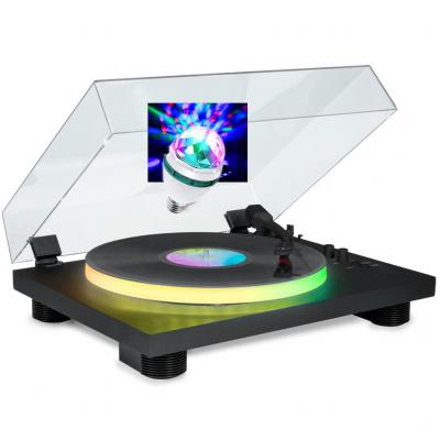 PARTY Tourne Disque 33/45/78 tours Bluetooth avec Plateau Lumineux LED - BTTDLIGHT, 6W RMS, Ampoule DIAMS LED