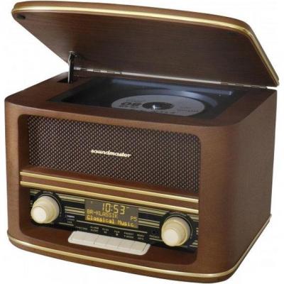 SOUNDMASTER  NR961 Radio de table DAB+, FM AUX, USB, CD, Bluetooth avec t&eacute;l&eacute;commande marron 