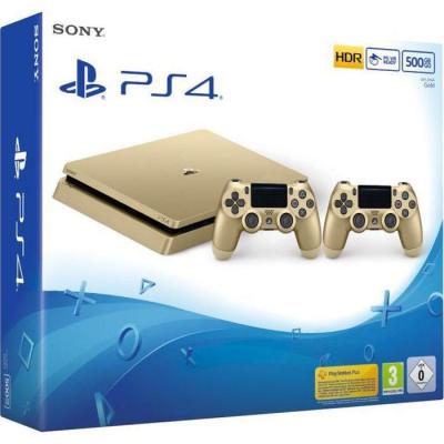 Pack Console Sony Ps4 Slim 500 Go Or + 2&egrave;me Manette Dualshock Or