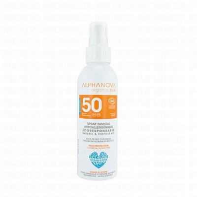 ALPHANOVA Spray solaire familiale haute protection SPF50+ Bio 150g Sun 