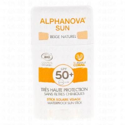 ALPHANOVA SUN Stick solaire Beige naturel haute protection visage SPF50 Alphanova