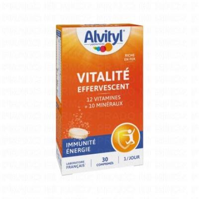 ALVITYL  Vitalit&eacute;- Effervescent go&ucirc;t Orange sans sucres x30 comprim&eacute;s