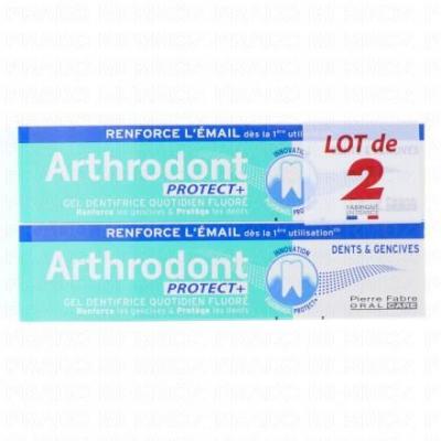 ARTHRODONT  Protect+ - Gel dentifrice quotidien fluor&eacute; 2 tubes x 75ml