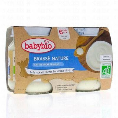 BABYBIO  - Petit Pot B&eacute;b&eacute; Brass&eacute; Nature - Bio - 2x130g - D&egrave;s 6 mois
