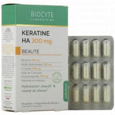 BIOCYTE  K&eacute;ratine HA 300 mg Beaut&eacute; 60 G&eacute;lules - Bo&icirc;te 60 g&eacute;lules
