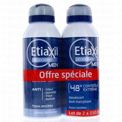 ETIAXIL D&eacute;odorant Homme  - Le Lot De 2 D&eacute;odorants Sprays De 150ml