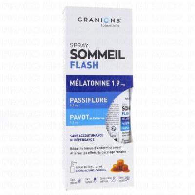 GRANIONS  Sommeil Flash M&eacute;latonine Spray Buccal Go&ucirc;t Caramel 25 ml