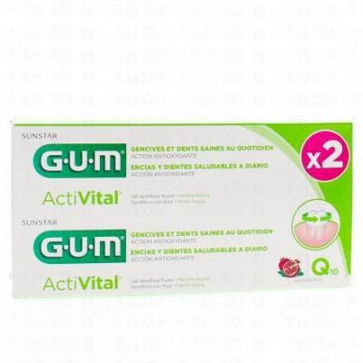 GUM Dentifrice Gencives Et Dents Saines Q10 2x75ml ActiVital 