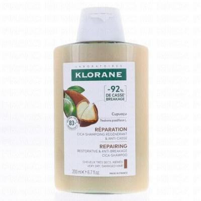 KLORANE  R&eacute;paration Cica-Shampoing R&eacute;g&eacute;nrant au Cupua&ccedil;u 200 ml - Flacon