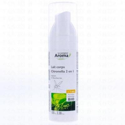 LE COMPTOIR AROMA Lait corps 2 en 1 &agrave; la Citronelle Bio 100ml 