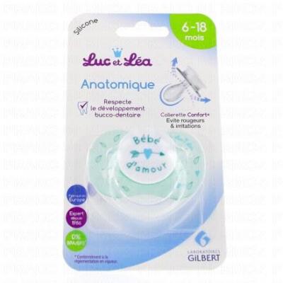 LUCETLEA Sucette Anatomique Avec Anneau B&eacute;b&eacute; D'amour 6-18 Mois De Luc Et L&eacute;a