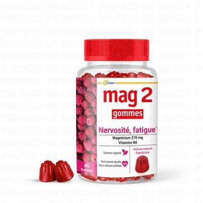 MAG 2  Nervosit&eacute; Fatigue Ar&ocirc;me Framboise 45 Gommes