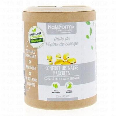 NAT & FORM NAT&FORM Ecoresponsable - Huile de P&eacute;pins de Courge 200 capsules