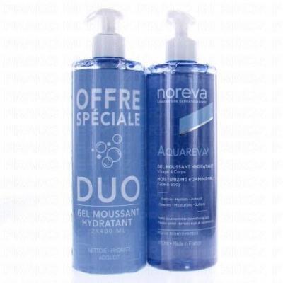 NOREVA  Aquareva Duo Gel Moussant Hydratant 2 X 400 ml - Lot 2 x 400 ml