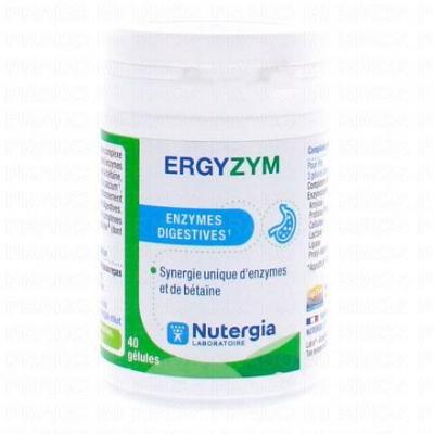 NUTERGIA  Ergyzym 40 G&eacute;lules - Enzymes Digestives - Pot 40 g&eacute;lules