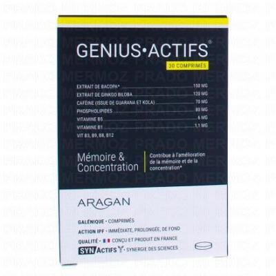 ARAGAN GeniusActifs 30 Comprimes M&eacute;moire et Concentration Synactifs