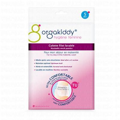 ORGAKIDDY  Culotte Maternit&eacute; Filet Lavable Blanc Taille Unique 5 Unit&eacute;s