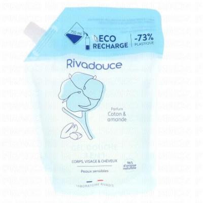 RIVADOUCE  Gel douche 3 en 1 coton & amande recharge 750ml