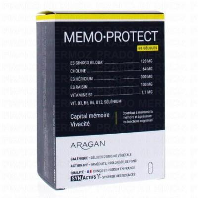 ARAGAN MEMOProctect 60 g&eacute;lules Capital m&eacute;moire et vivacit&eacute; Synactifs