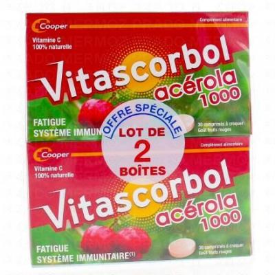 VITASCORBOL  Acerola 30Cpr Lot2 - Lot 2 x 30 comprim&eacute;s