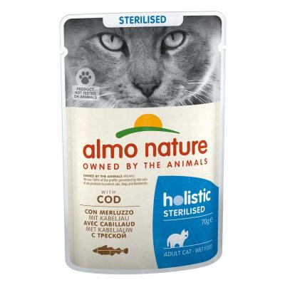 ALMO NATURE HOLISTIC  Sterilised With Cod 70g Wet Cat Food Multicolore