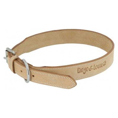DIEGO & LOUNA Collier Cuir Naturel  - Couleur : Naturel, Taille : 50 Cm, Longueur Totale : 65 Cm