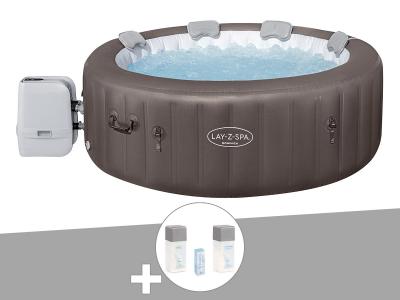 BESTWAY Kit spa gonflable  lay-z-spa dominica rond hydrojet 4/6 places + kit de traitement au brome