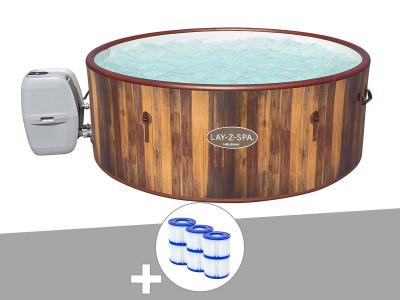 BESTWAY Kit spa gonflable  Lay-Z-Spa Helsinki rond Airjet 5/7 places + 6 filtres