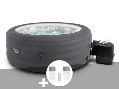 INTEX Kit spa gonflable PureSpa Access rond Bulles 4 places + Kit traitement brome