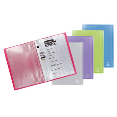 EXACOMPTA  Chromaline - Porte Vues - 20 Pochettes - A4 - Pour 40 Feuilles - Couleurs Assorties