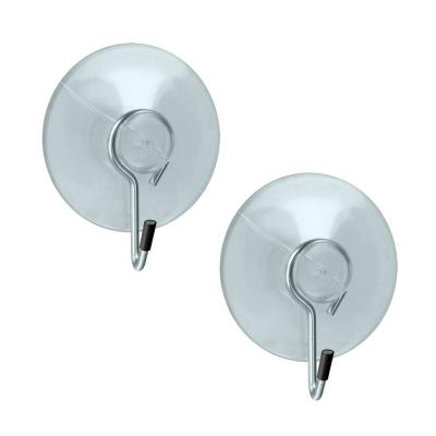 METALTEX  Crochet &agrave; ventouse transparent en plastique, set de 2, 4 cm