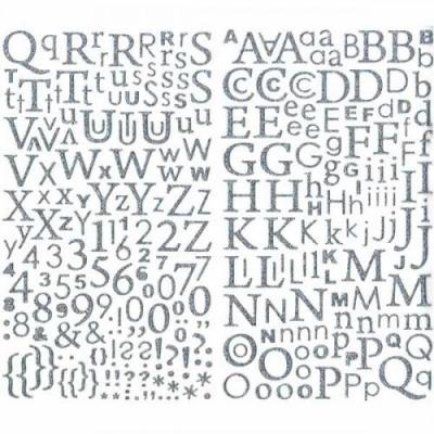GENERIQUE Alphabet autocollant paillettes argent