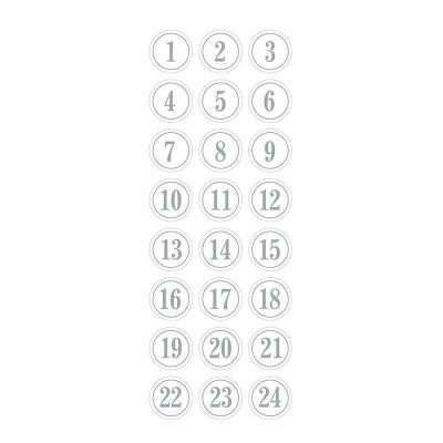 ARTEMIO Autocollants puffies 3d xl calendrier de l'avent ronds argent&eacute;s #0