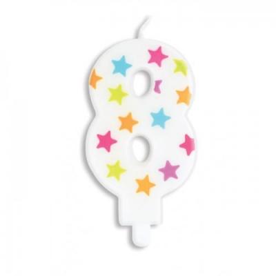 SCRAPCOOKING PARTY Bougie pour g&acirc;teau num&eacute;ro 8 blanc H7 cm Blanc ScrapCooking&reg;
