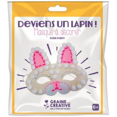 GRAINE CREATIVE ON A TOUS DU TALENT Kit masque en feutrine &agrave; d&eacute;corer - lapin 750707