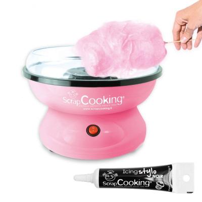 SCRAPCOOKING Machine &agrave; barbe &agrave; papa + stylo de gla&ccedil;age noir