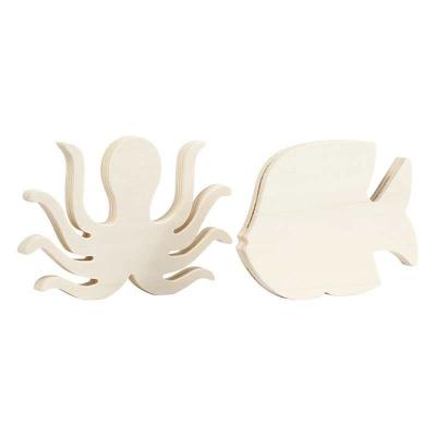CC Hobby Figurines du monde marin, Pieuvre et poisson, H: 11 cm, L: 1