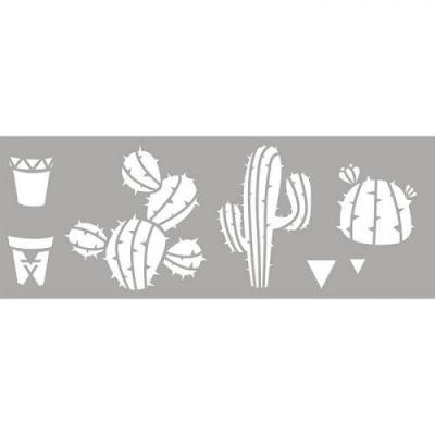 GRAINE CREATIVE MegaCrea Pochoir 15 x 40 cm Cactus - Graine cr&eacute;ative