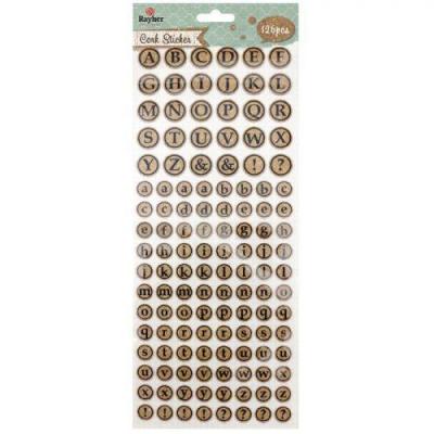 RAYHER Stickers ronds en li&egrave;ge - alphabet majuscule & minuscule 59226000