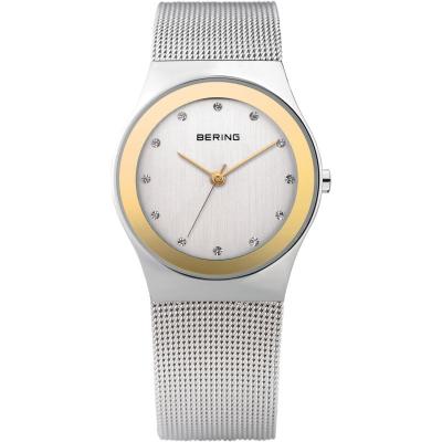BERING Montre Pour Femme Bracelet Bo&icirc;tier En Acier Cadran Blanc Dor&eacute; 