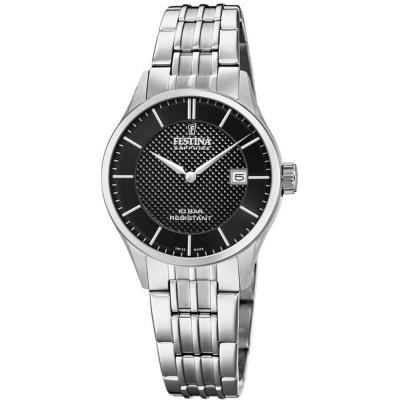 FESTINA Montre  Swiss Made F20006/4 Noir, Bracelet En Acier, Femme